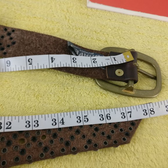 BRAVE CANADA HANDMADE Goth Leather Belt, 100% Leather Upper Leather Lining 37" - Picture 6 of 7